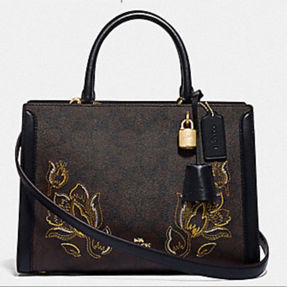 NWT Coach Gorgeous Embroidered Carryall Satchel